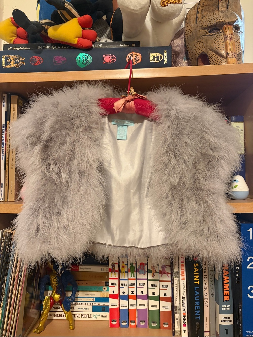 Betsey Johnson Silver Gray Maribou Shrug Jacket
